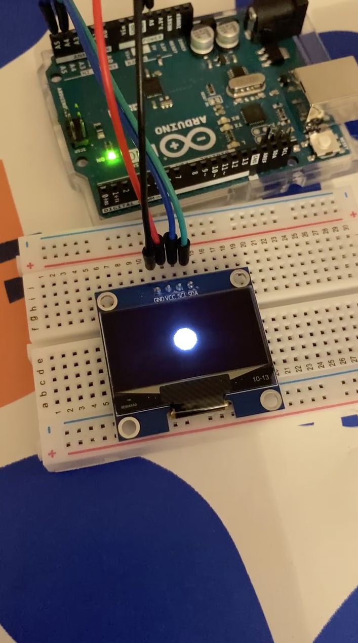 Prototyping with an OLED display, Arduino and a breadboard.